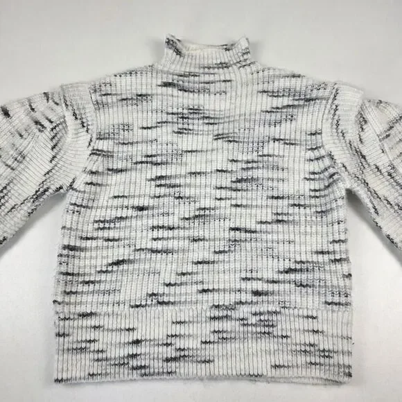 Varley $158 Black/White Belgrave‎ Knit Sweater Funnel Neck Dramatic Sleeve Small - Picture 5 of 14
